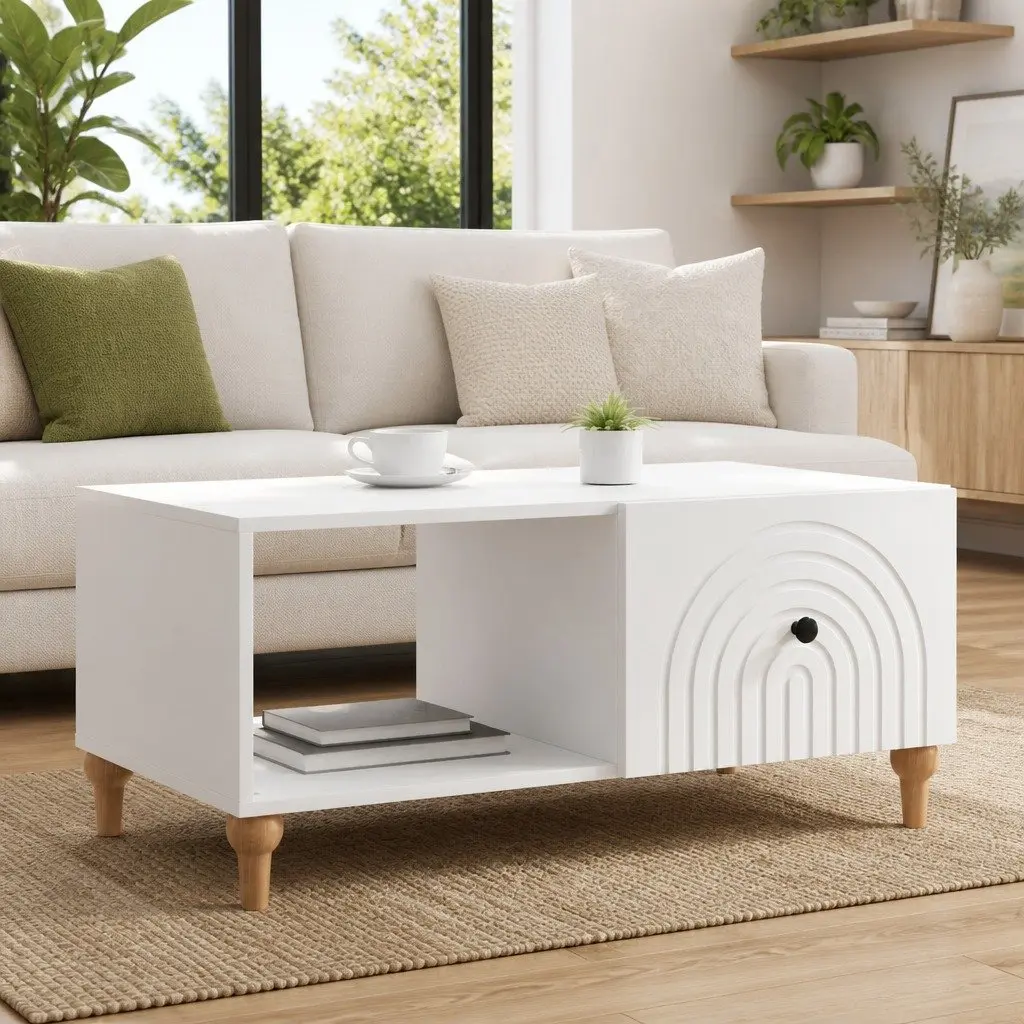 Coffee Table Living Room White 90 x 50 x 40 cm