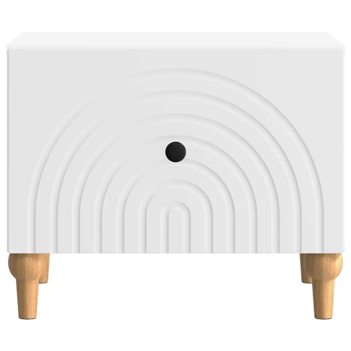 Coffee Table with Drawer White Engineered Wood Accent Table Storage Furniture