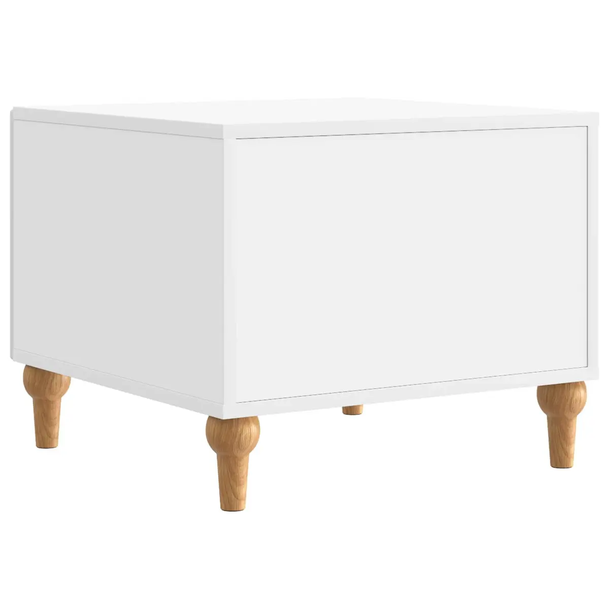 Coffee Table with Drawer White Engineered Wood Accent Table Storage Furniture