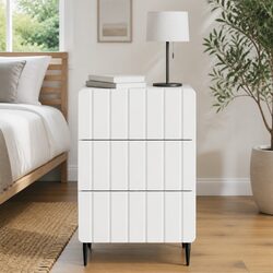 Bedside Cabinet Specifications: White 43 x 41 x 68 cm Engineered Wood