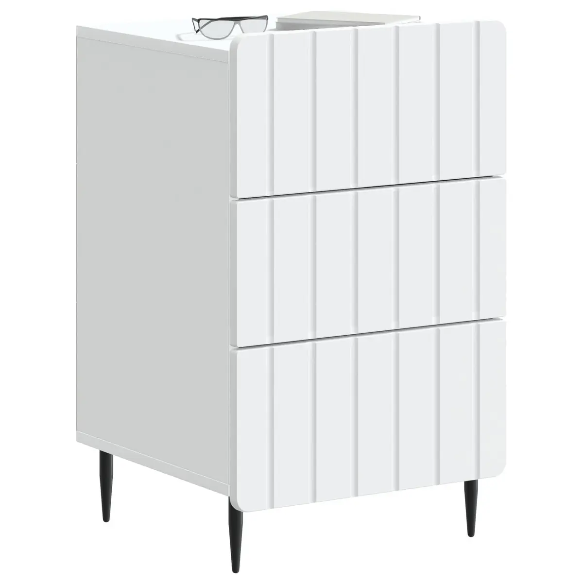 Bedside Cabinet White Engineered Wood 43 x 41 x 68 cm Storage Table