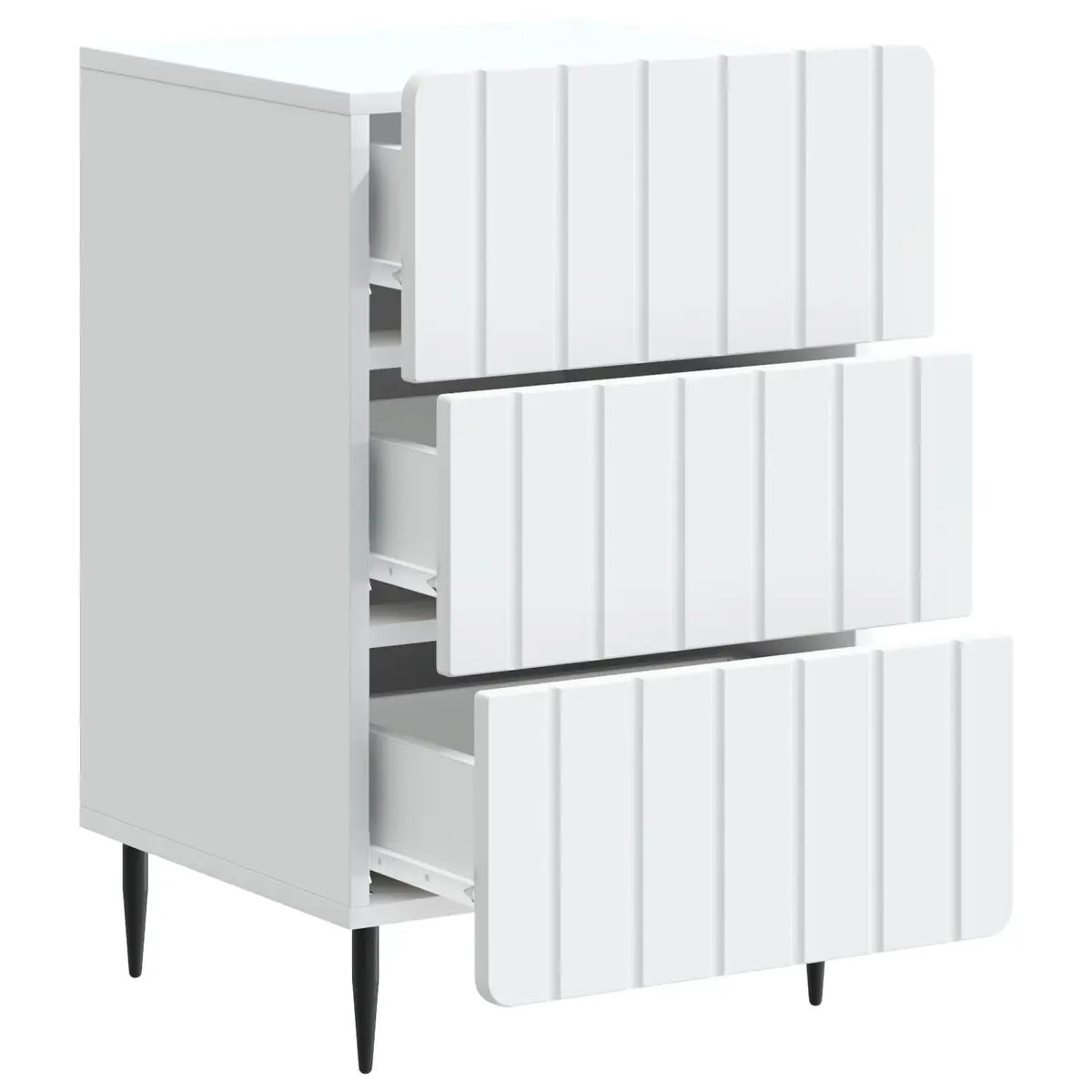 Bedside Cabinet White Engineered Wood 43 x 41 x 68 cm Storage Table