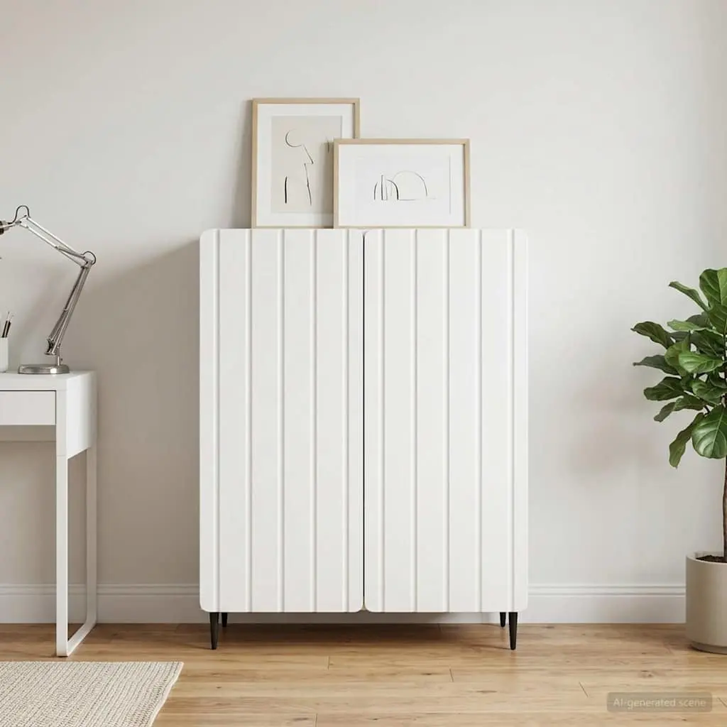Sideboard White Living Room 66 x 34.5 x 92 cm Engineered Wood Storage Cabinet