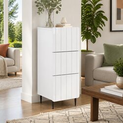 White Drawer Cabinet Dimensions: 33 x 34.5 x 92 cm