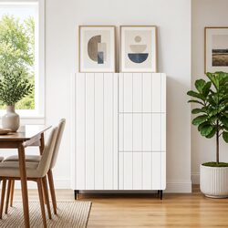 Sideboard Dimensions 66 x 34.5 x 91.5 cm White Storage Cabinet for Living Space