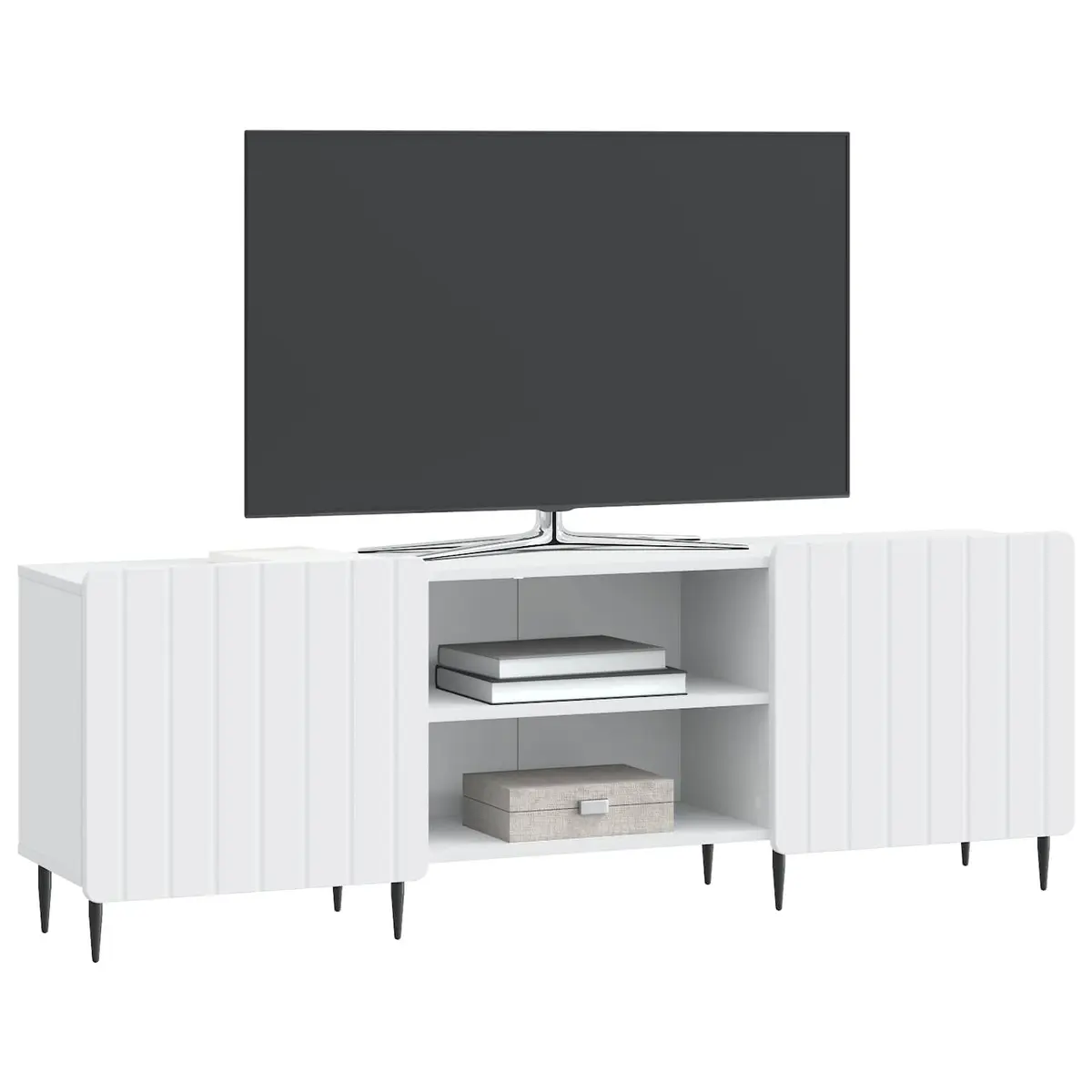 TV Cabinet for Living Room White Modern Entertainment Unit 150 x 31 x 52 cm