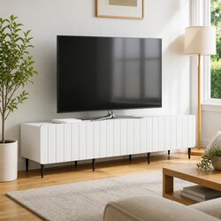 TV Cabinet with Drawer White Modern Living Room Storage Unit Engineered Wood