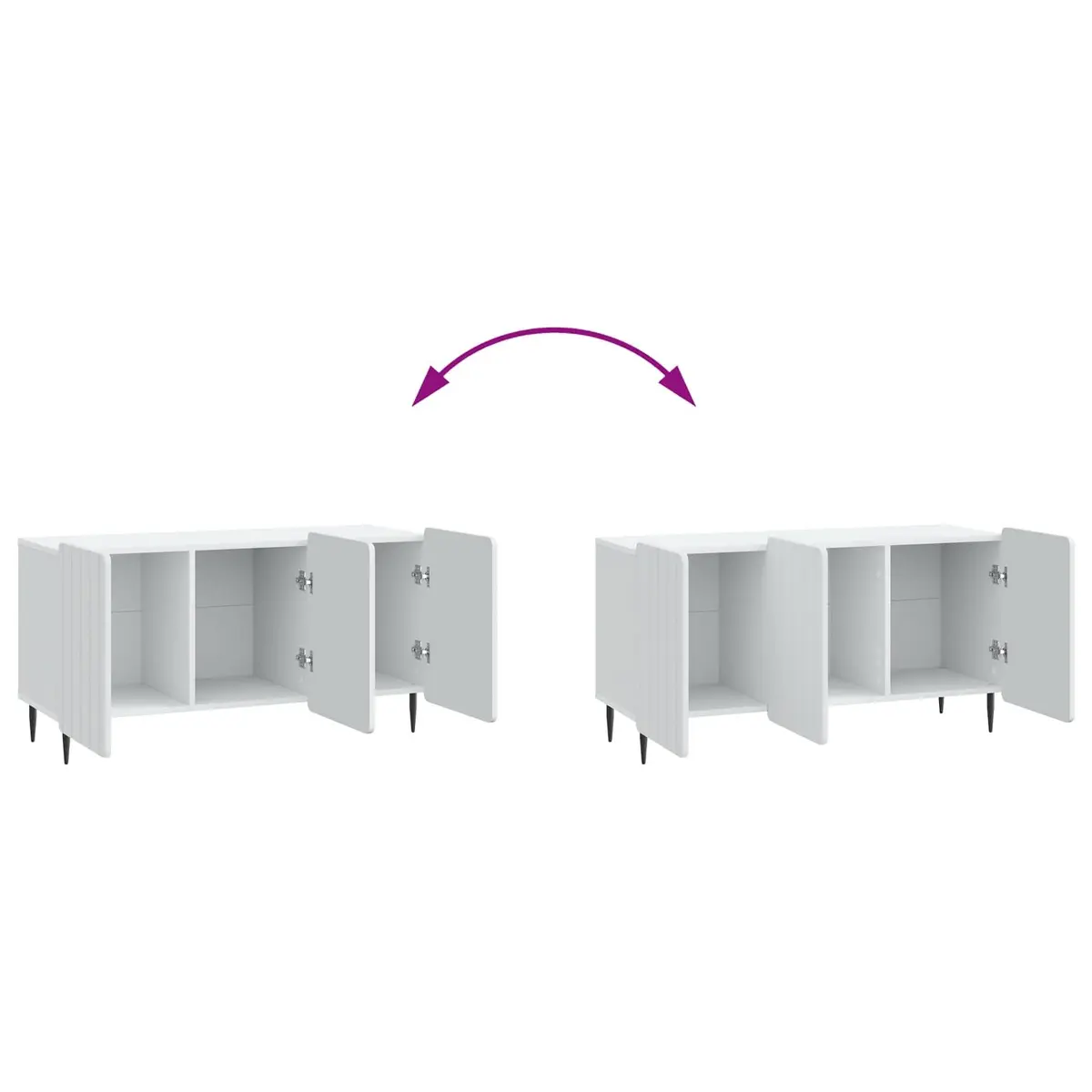 TV Cabinet for Living Room White Modern Storage Unit 99 x 34.5 x 52 cm