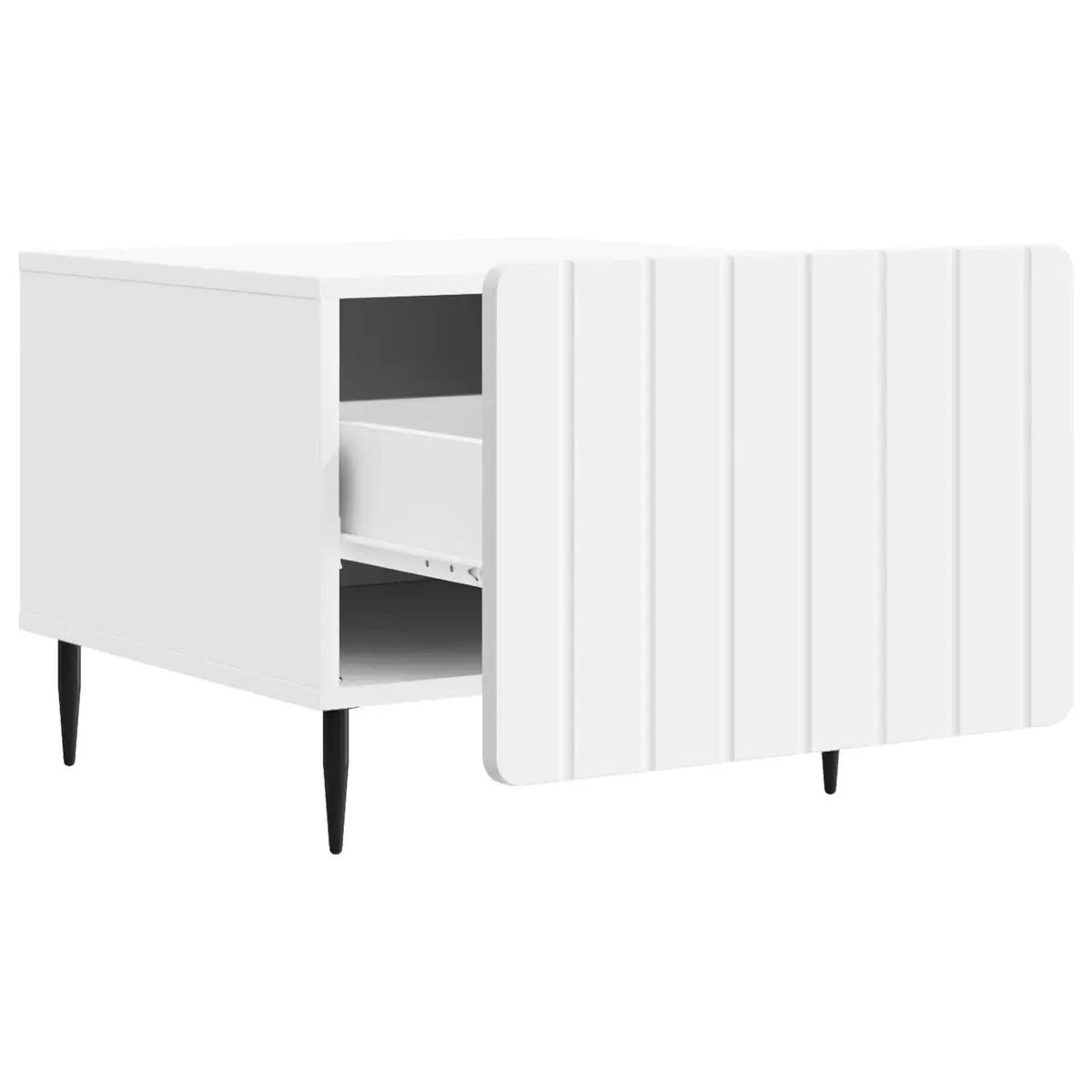 Coffee Table for Living Room Dual-Level White Engineered Wood