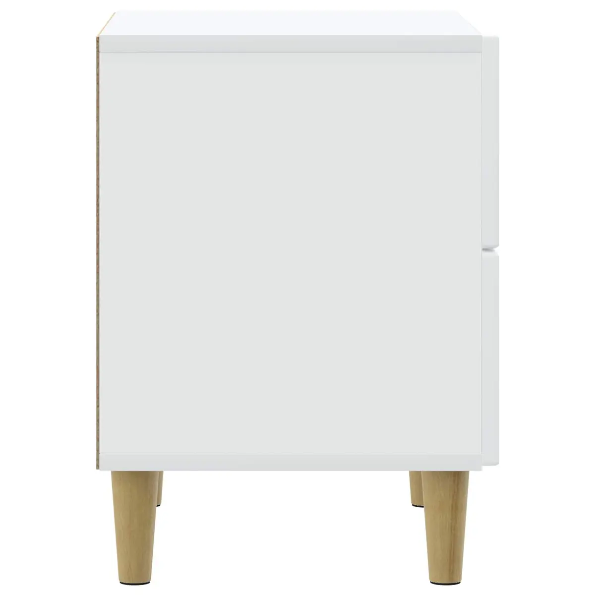 Bedside Cabinet with Two Drawers White 43 x 34.5 x 48 cm Storage Nightstand for Bedroom or Living Room