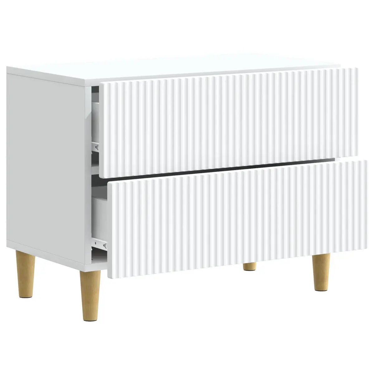 Bedside Cabinet White Engineered Wood Bedroom Storage Table 62x34.5x48cm