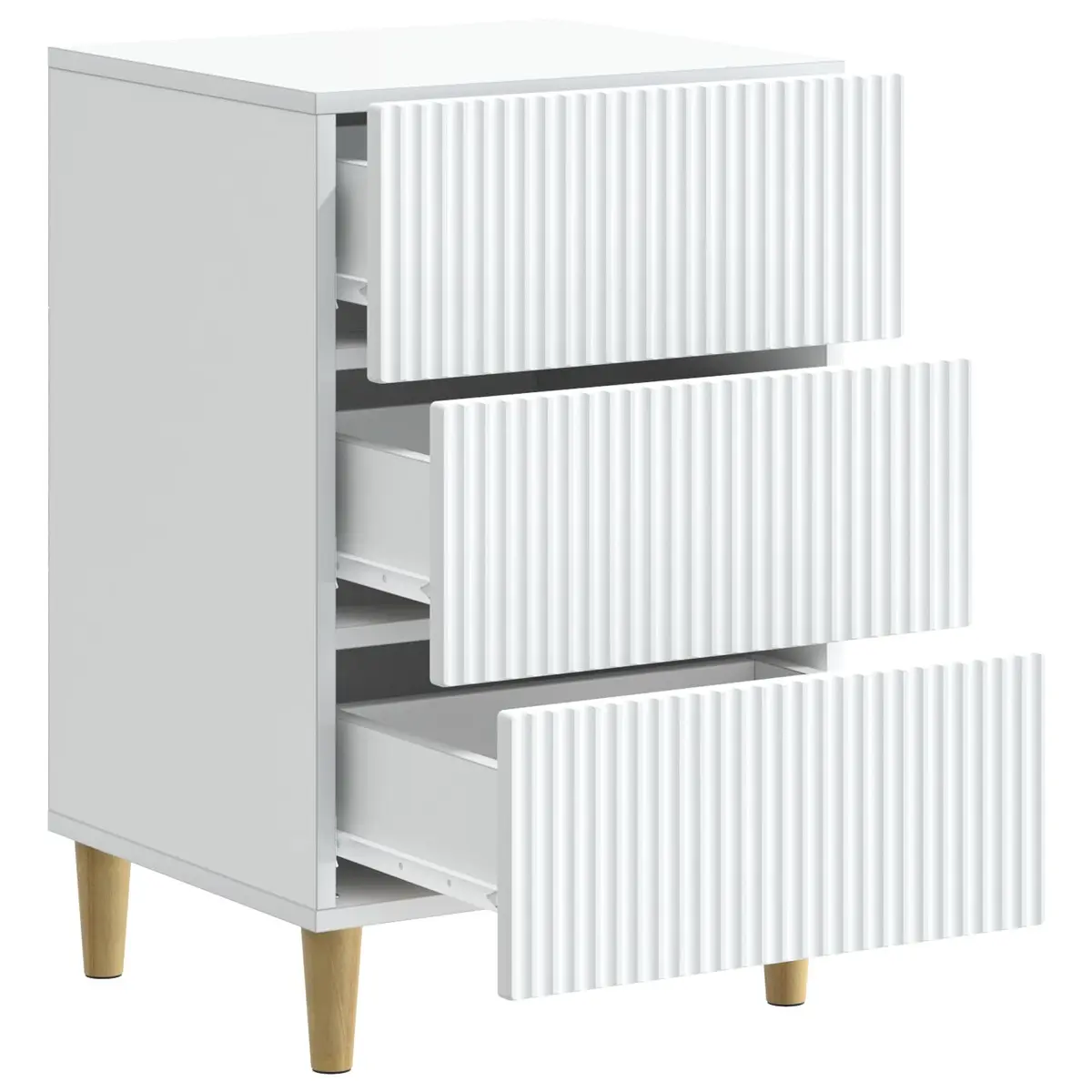 Bedside Cabinet White Bedroom Nightstand Side Table 43 x 41 x 66.5 cm