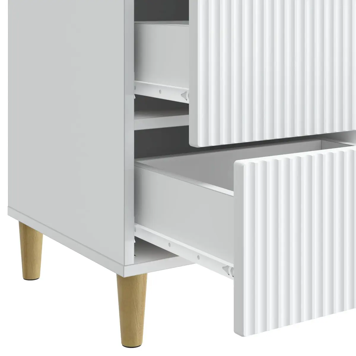 Bedside Cabinet White Bedroom Nightstand Side Table 43 x 41 x 66.5 cm