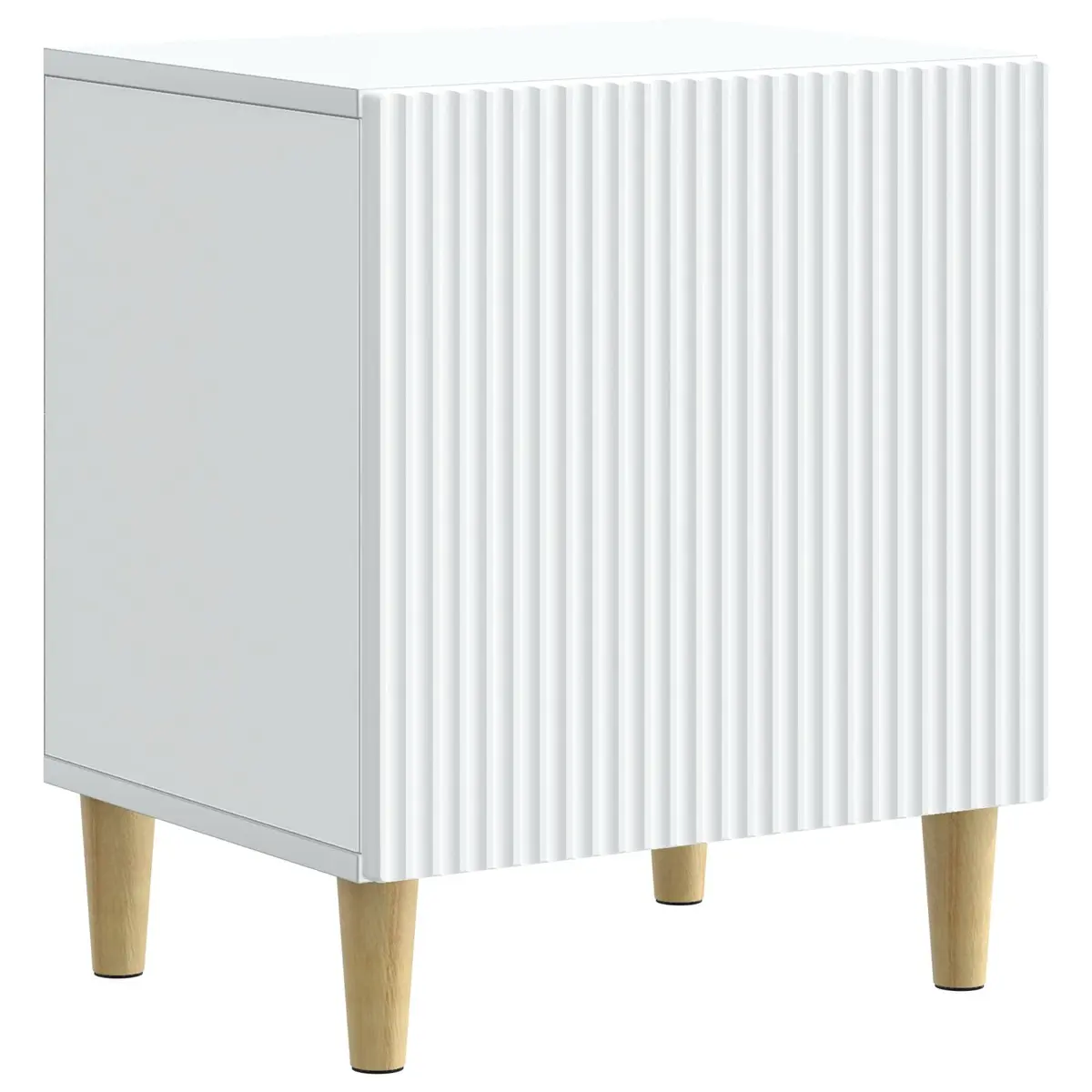43 x 34.5 x 50 cm White Engineered Wood Nightstand