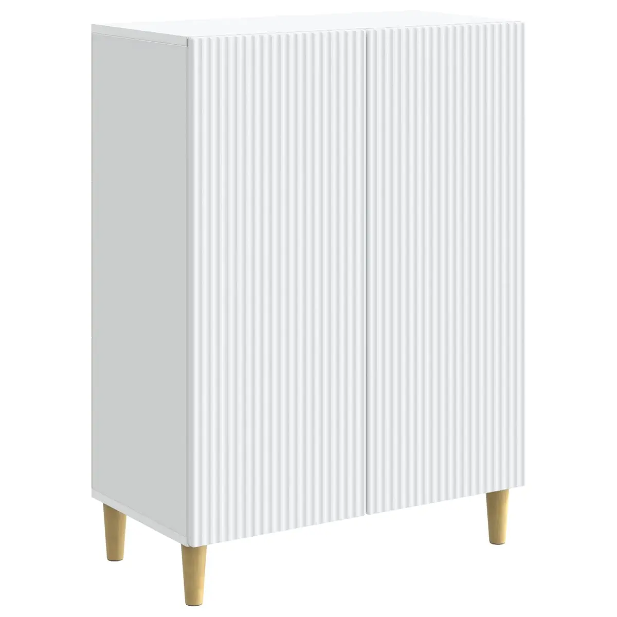 White Storage Cabinet 66cm Wide x 90cm Tall, Engineered Wood