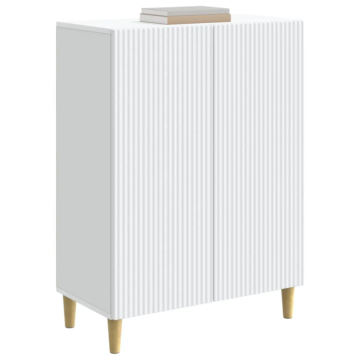 White Storage Cabinet 66cm Wide x 90cm Tall, Engineered Wood