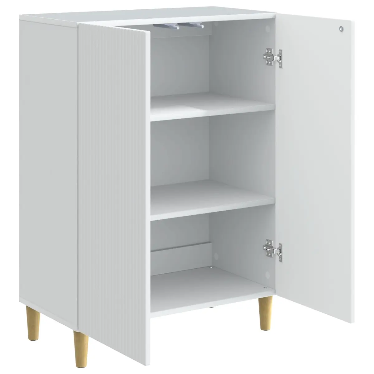 White Storage Cabinet 66cm Wide x 90cm Tall, Engineered Wood
