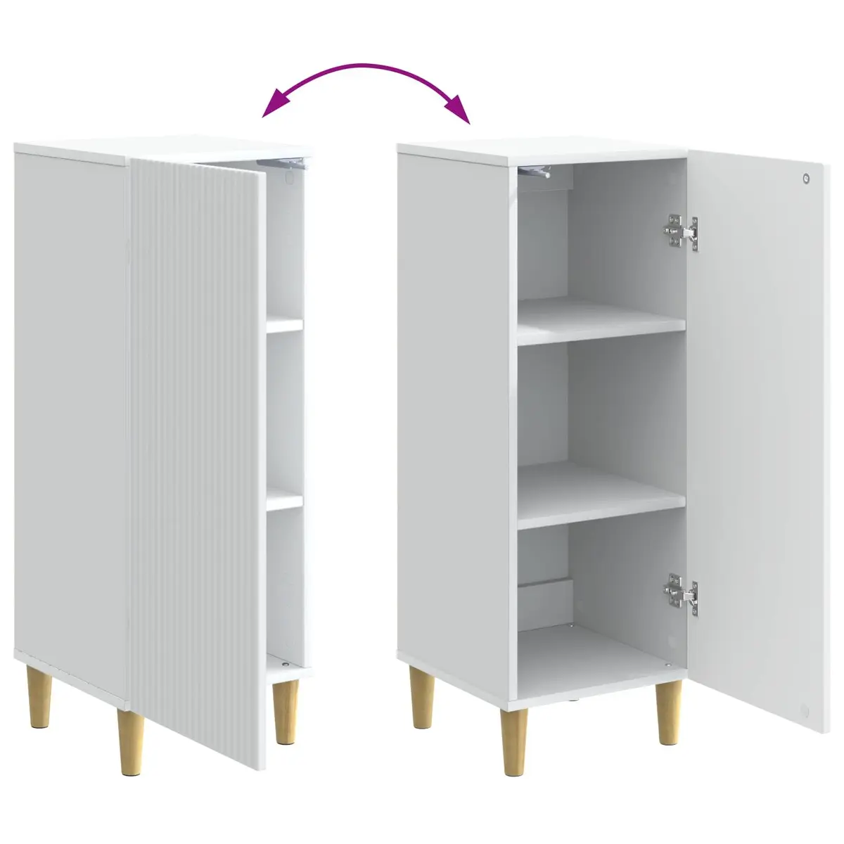 White Sideboard Storage Cabinet Indoor 33cm x 34.5cm x 90cm
