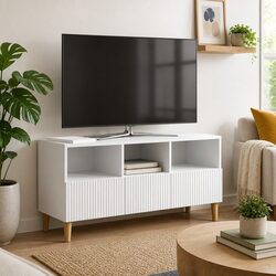 TV Cabinet Dimensions: 102 x 34.5 x 50 cm, White Finish