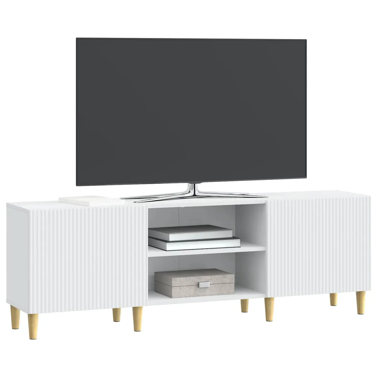 150cm White Engineered Wood TV Cabinet