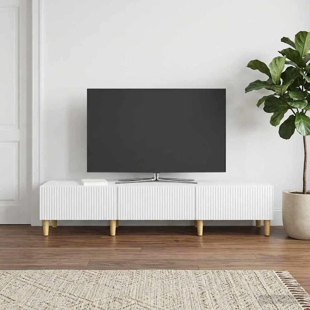 TV Cabinet with Drawer for Living Room White 147 x 34.5 x 30 cm