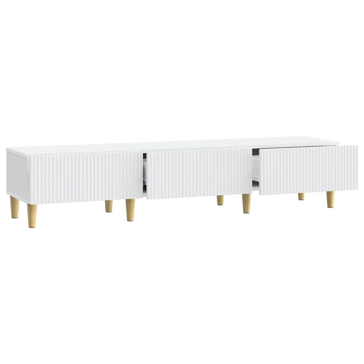 TV Cabinet with Drawer for Living Room White 147 x 34.5 x 30 cm