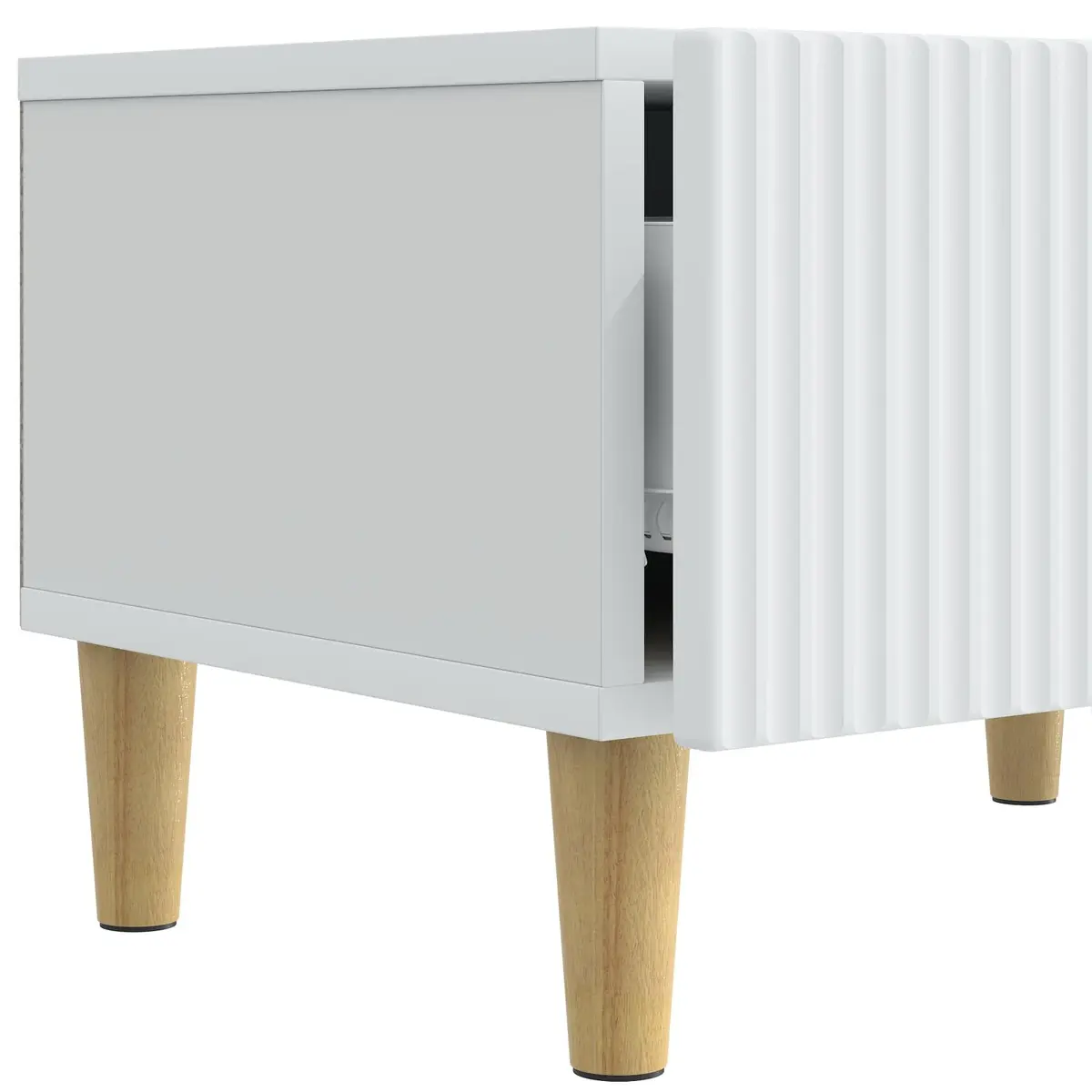 TV Cabinet with Drawer for Living Room White 147 x 34.5 x 30 cm