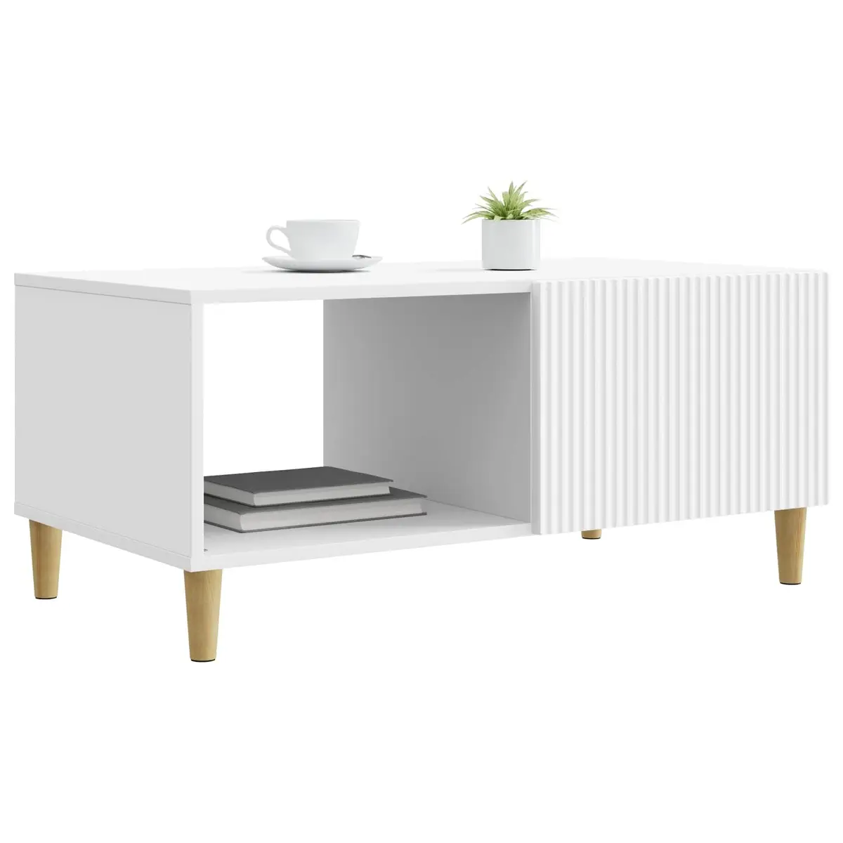 Coffee Table Living Room White 90 x 50 x 40 cm Engineered Wood Vintage Storage