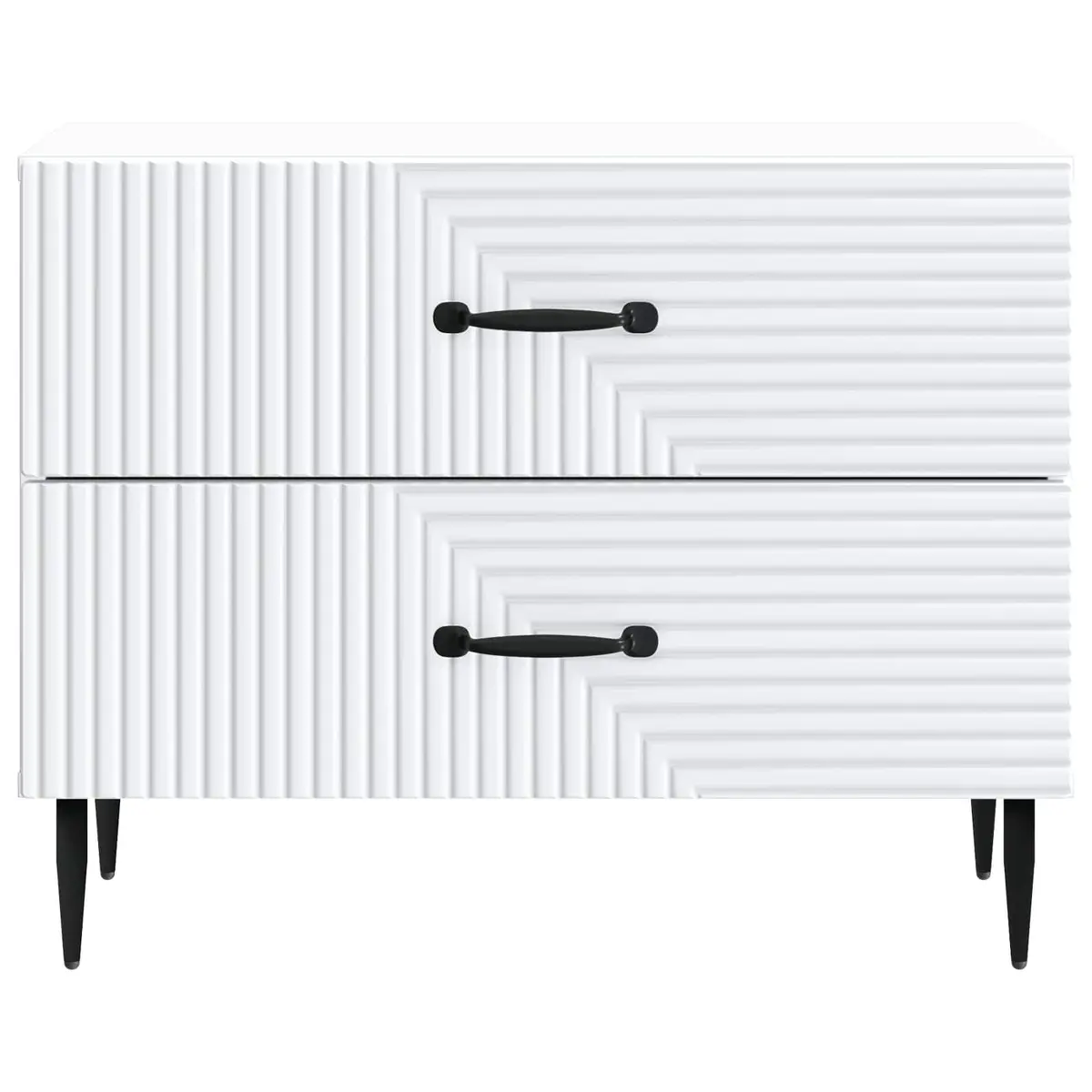 Bedside Cabinet White Engineered Wood 62 x 34.5 x 47.5 cm Storage Drawers