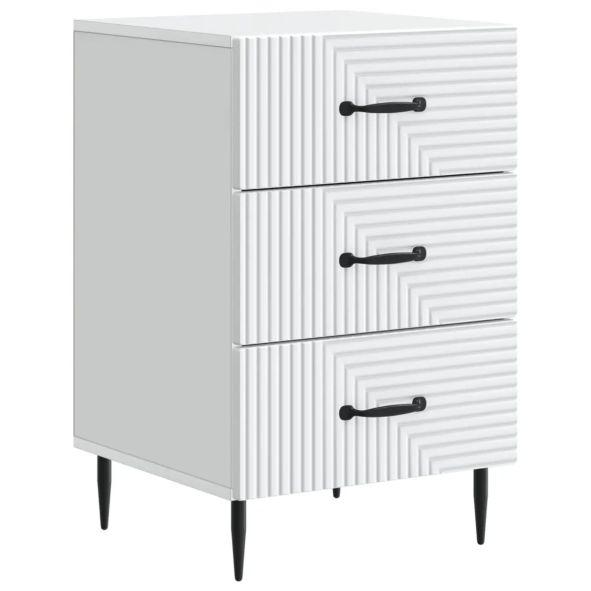 Bedside Cabinet White Nightstand with Drawer Storage Bedroom 43 x 41 x 66.5 cm