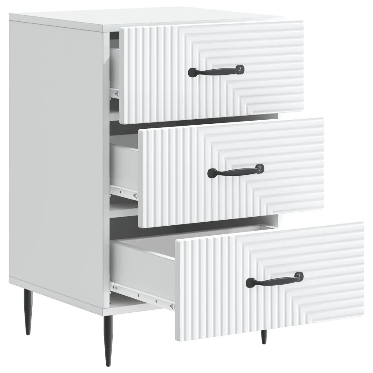 Bedside Cabinet White Nightstand with Drawer Storage Bedroom 43 x 41 x 66.5 cm