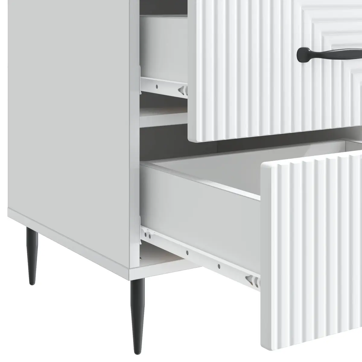 Bedside Cabinet White Nightstand with Drawer Storage Bedroom 43 x 41 x 66.5 cm