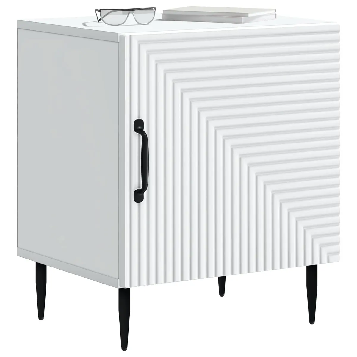 Bedside Cabinet White Bedroom Storage Table 43 x 34.5 x 50cm
