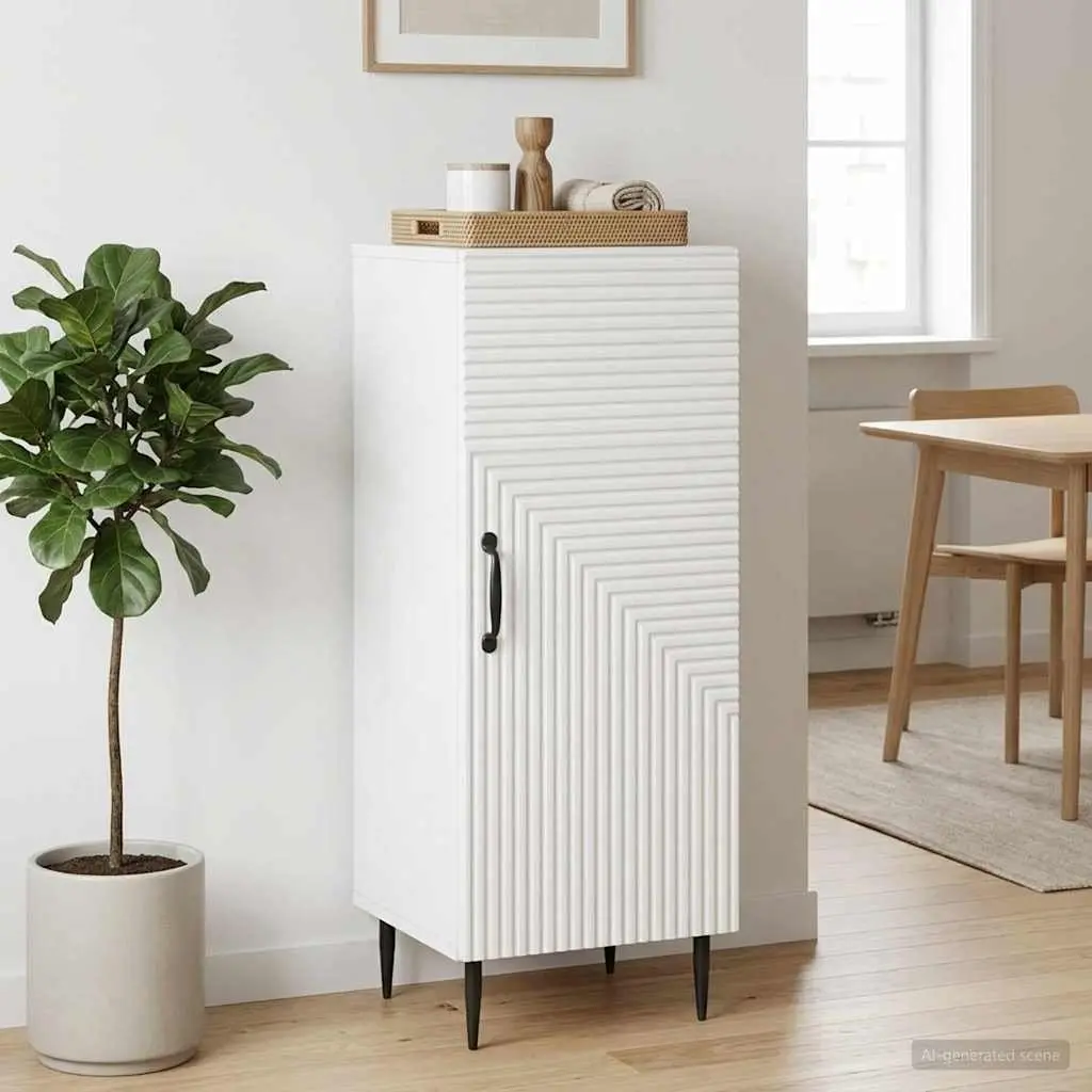 White Sideboard Storage Cabinet for Living Room 33 x 34.5 x 89.5 cm