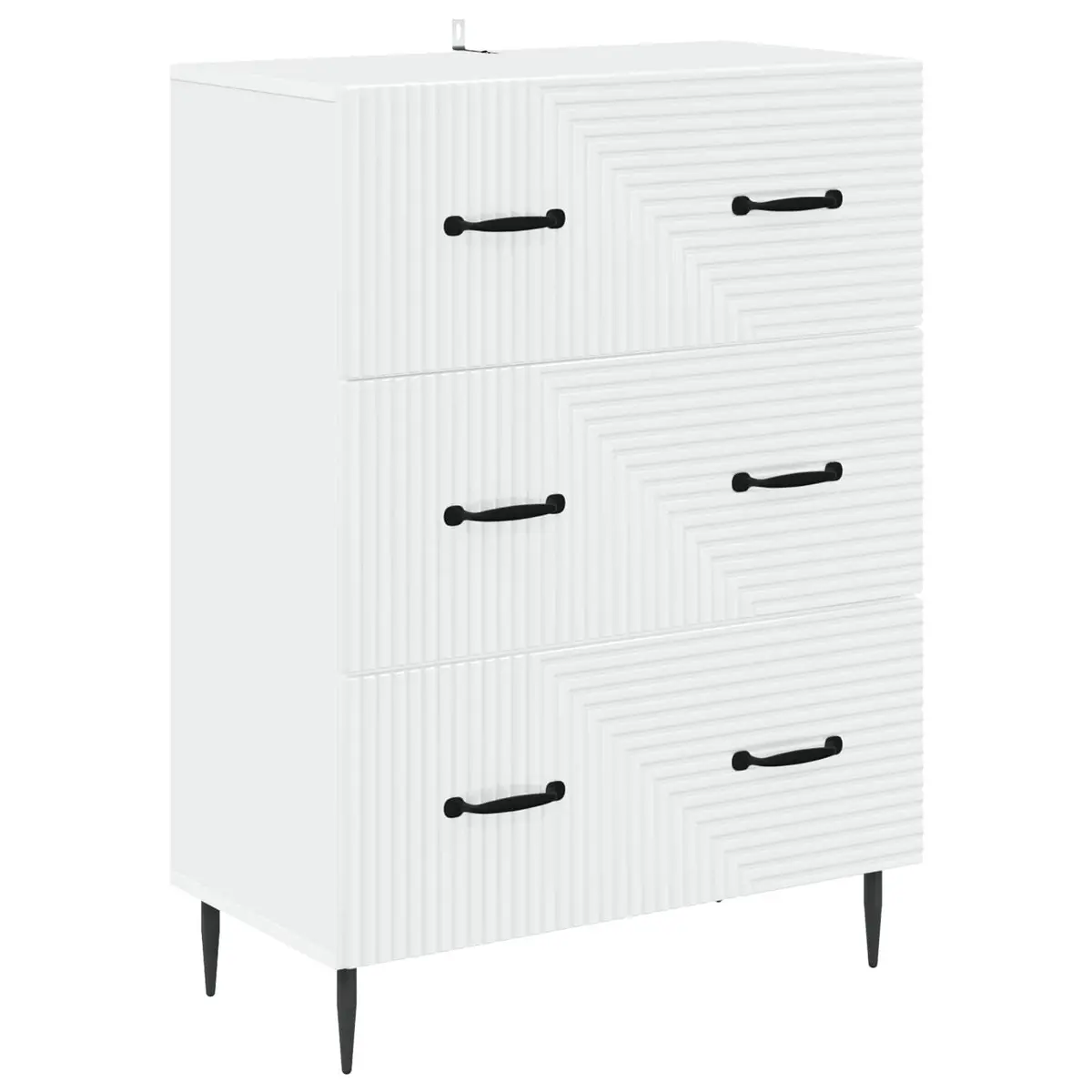 Drawer Cabinet White Living Room Bedroom 66 x 34.5 x 89.5 cm Storage Furniture Engineered Wood