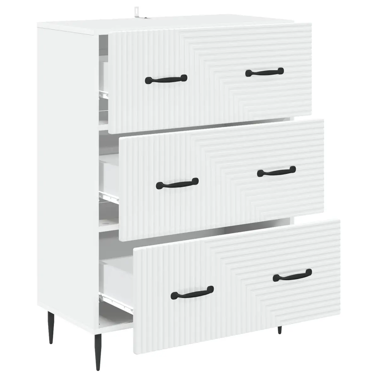 Drawer Cabinet White Living Room Bedroom 66 x 34.5 x 89.5 cm Storage Furniture Engineered Wood