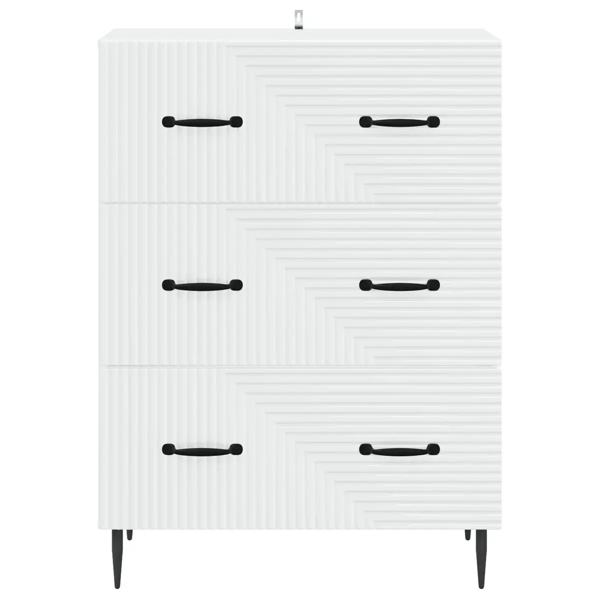 Drawer Cabinet White Living Room Bedroom 66 x 34.5 x 89.5 cm Storage Furniture Engineered Wood