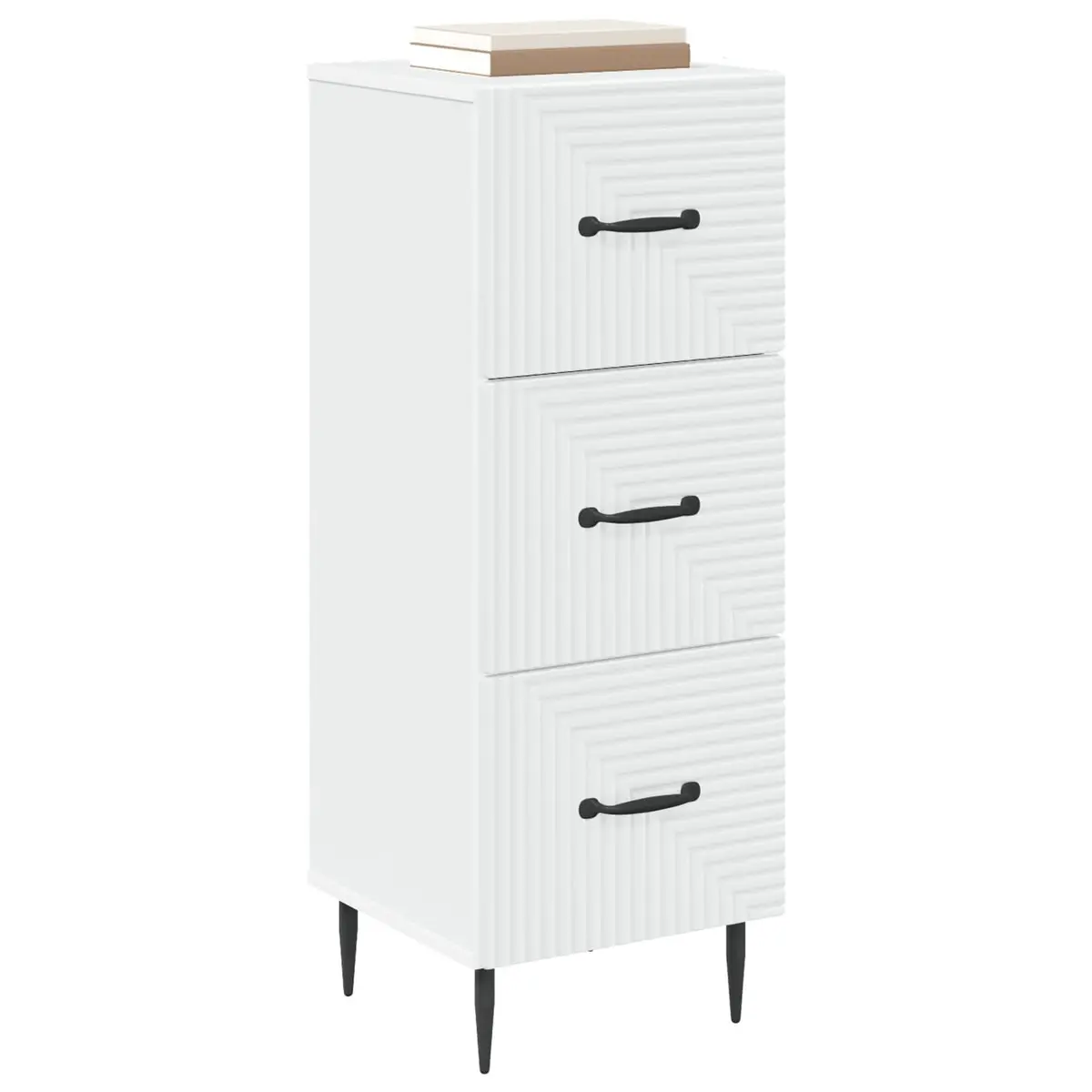 Drawer Cabinet Storage Unit for Bedroom Living Room 33 x 34.5 x 89.5 cm White