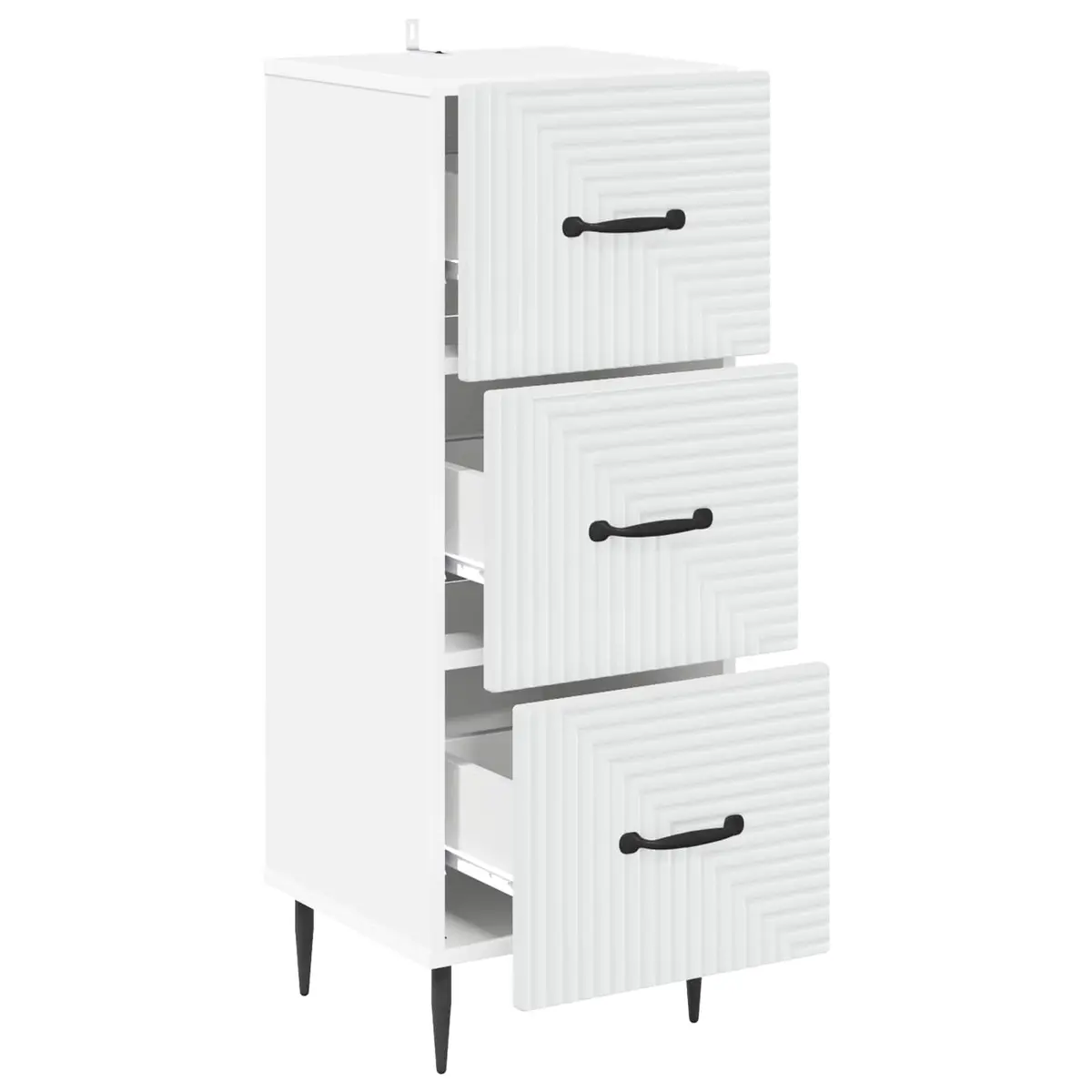 Drawer Cabinet Storage Unit for Bedroom Living Room 33 x 34.5 x 89.5 cm White
