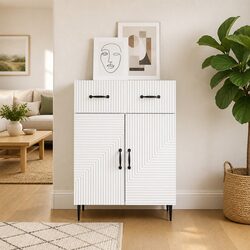 Storage Sideboard in White: 66 x 34.5 x 89.5 cm Dimensions