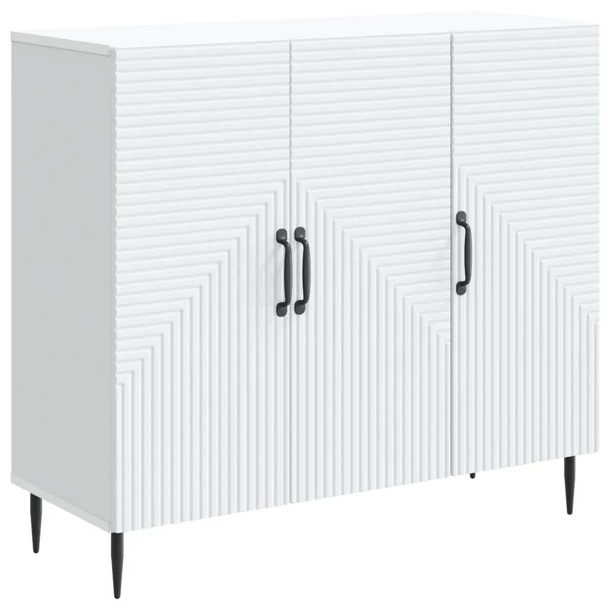 White Engineered Wood Sideboard 89 x 34.5 x 80 cm