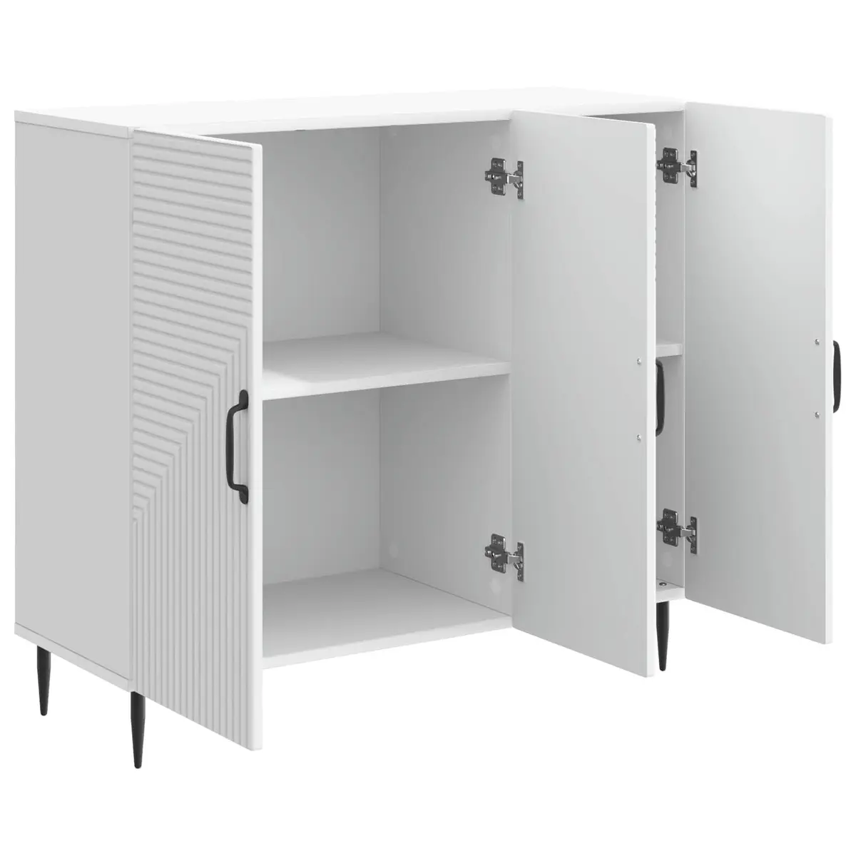 White Engineered Wood Sideboard 89 x 34.5 x 80 cm