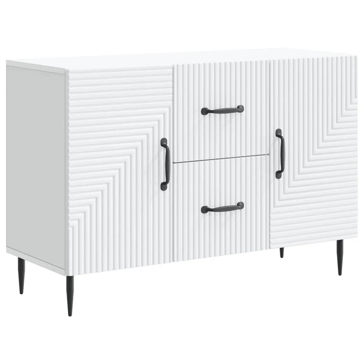White Sideboard Storage Cabinet for Dining Living Room Engineered Wood 89 x 34.5 x 60 cm
