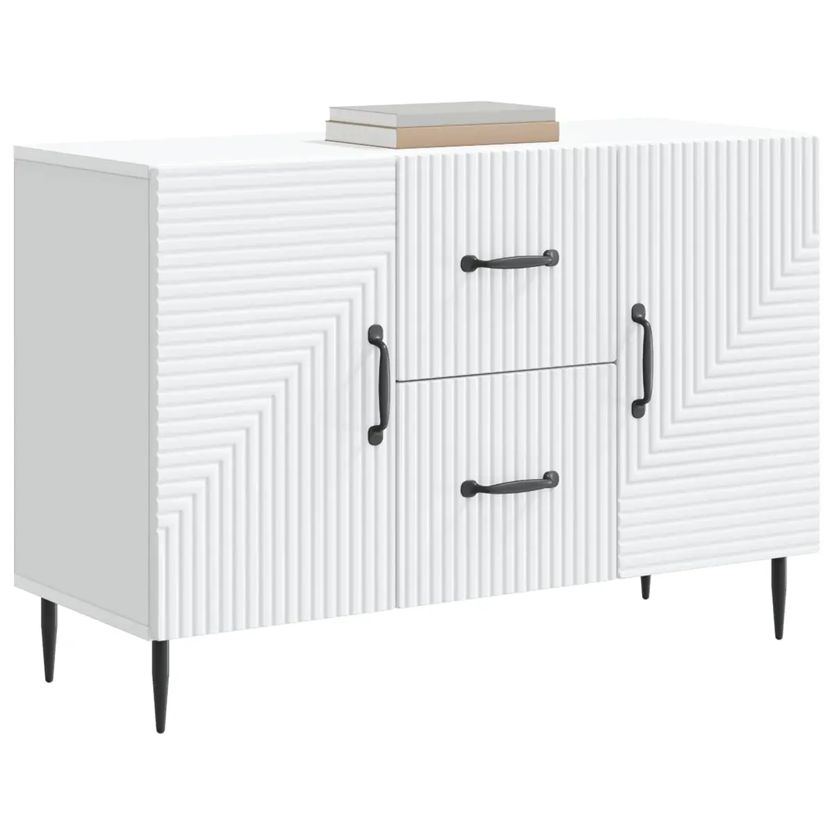 White Sideboard Storage Cabinet for Dining Living Room Engineered Wood 89 x 34.5 x 60 cm