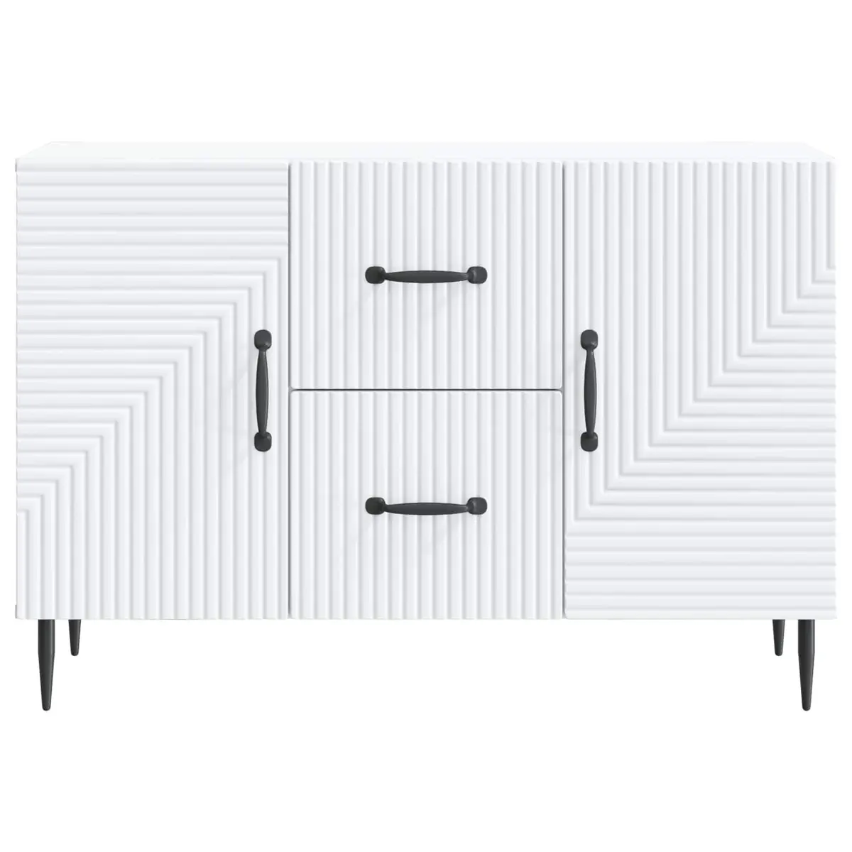 White Sideboard Storage Cabinet for Dining Living Room Engineered Wood 89 x 34.5 x 60 cm