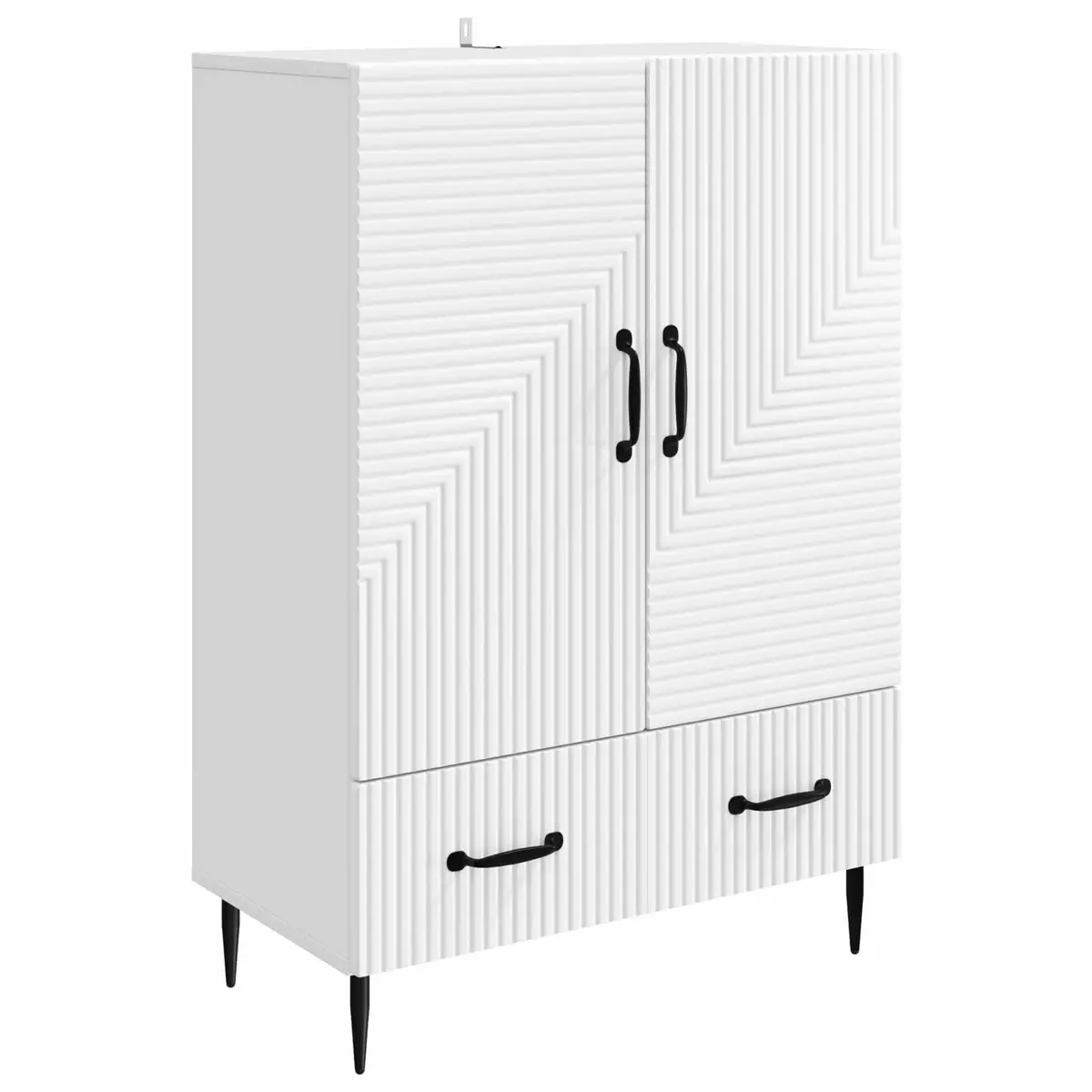 Sideboard Storage Cabinet Living Room Dining White Engineered Wood 66 x 34.5 x 95 cm