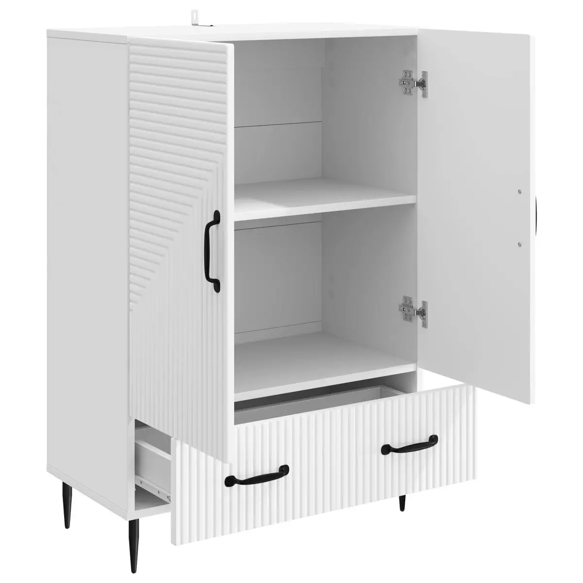 Sideboard Storage Cabinet Living Room Dining White Engineered Wood 66 x 34.5 x 95 cm