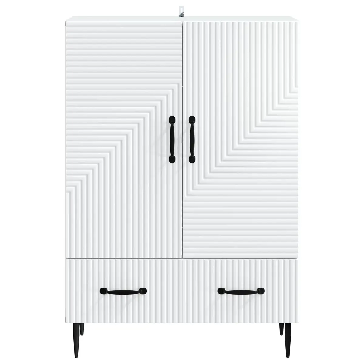 Sideboard Storage Cabinet Living Room Dining White Engineered Wood 66 x 34.5 x 95 cm