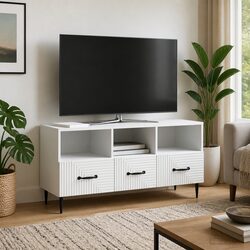 TV Cabinet Dimensions: 102 x 34.5 x 50 cm, White Wood