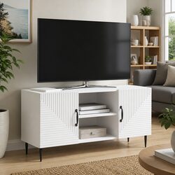 Dimensions and Features of Vintage White TV Cabinet 102x34.5x50cm